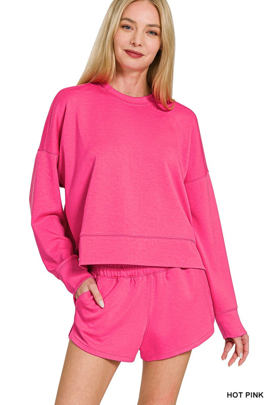 (M Short Set) Scuba Long Sleeve Sweatshirt & Short Set (M-PSS34)