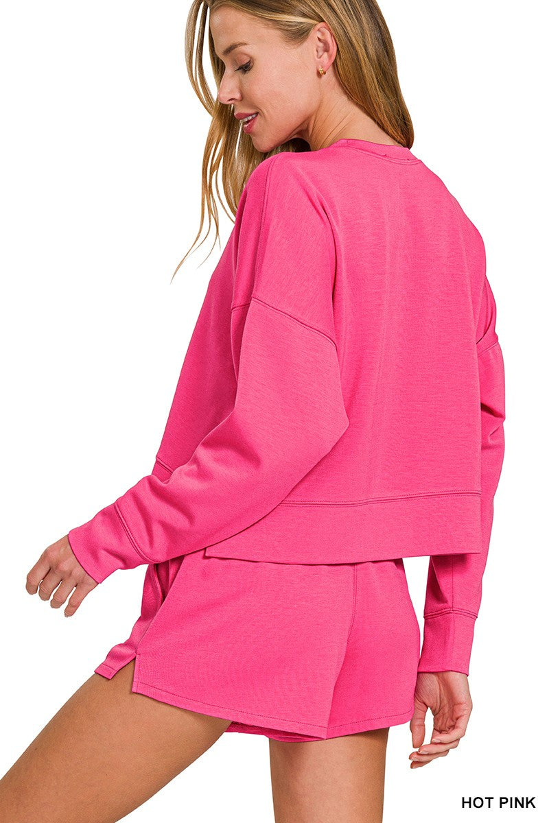 (M Short Set) Scuba Long Sleeve Sweatshirt & Short Set (M-PSS34)