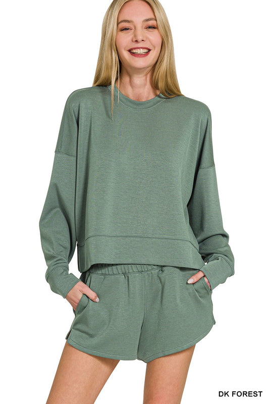 (M Short Set) Scuba Long Sleeve Sweatshirt & Short Set (M-FSS34)