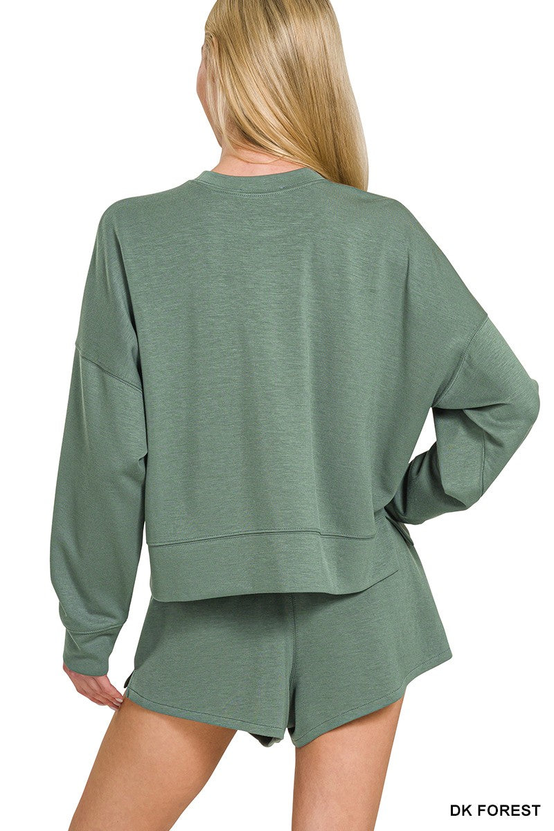 (M Short Set) Scuba Long Sleeve Sweatshirt & Short Set (M-FSS34)