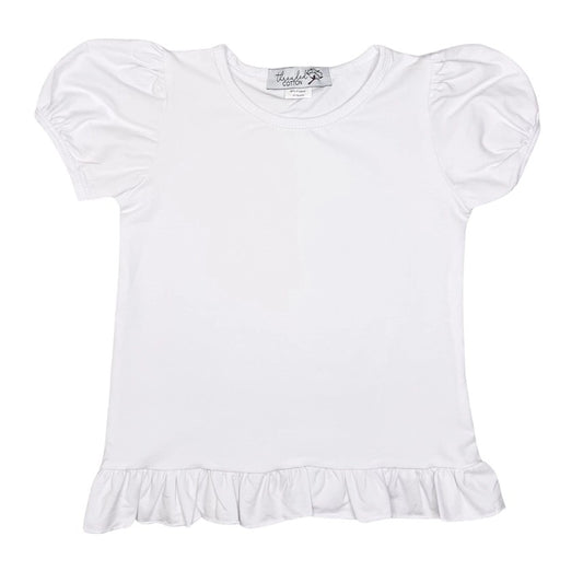 (Girls) Ruffle Sleeve White Top (WT37)