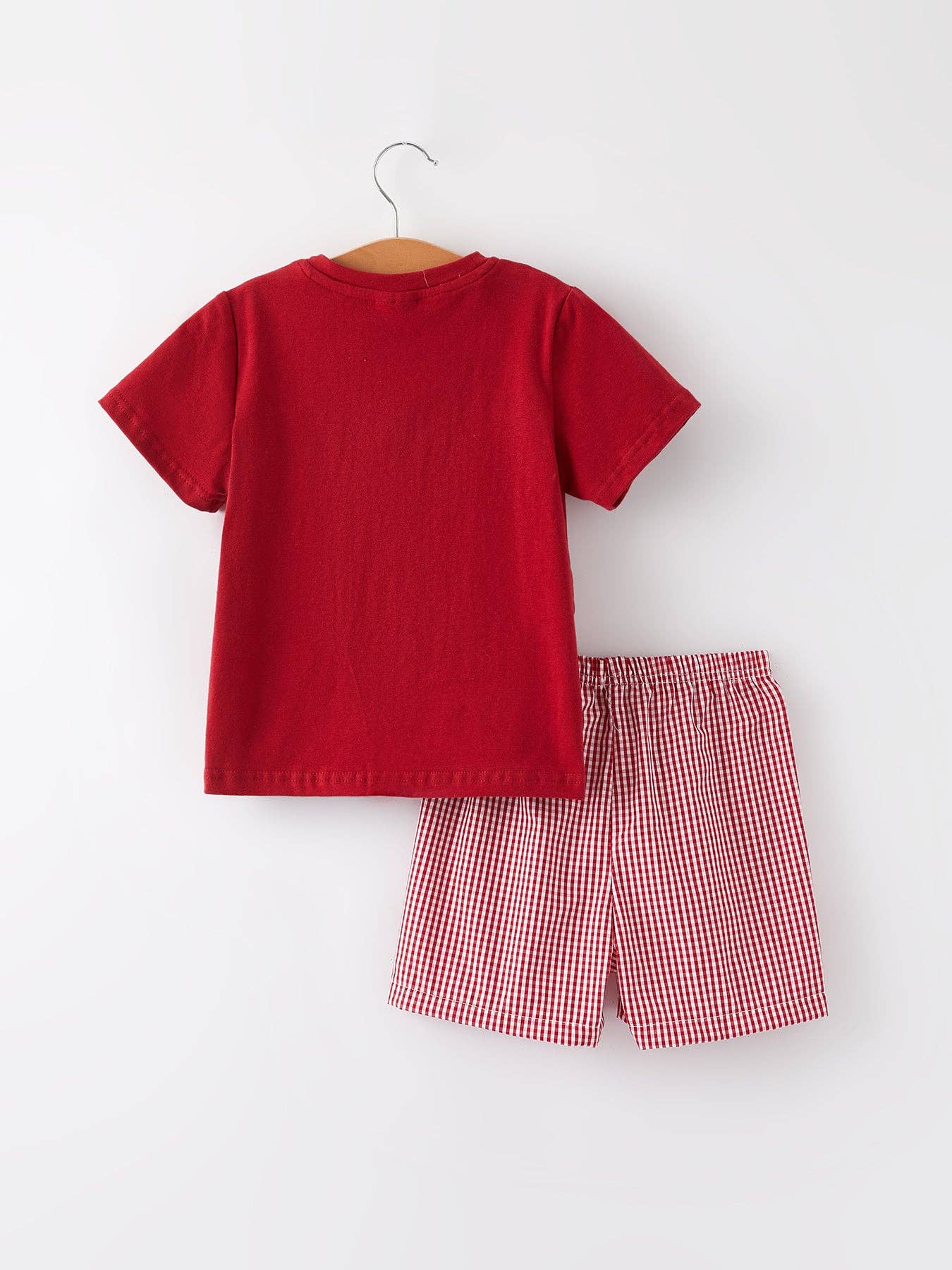 (Toddlers) Baseball Boys Smocking Embroidered Plaid Set - (K-BS16)