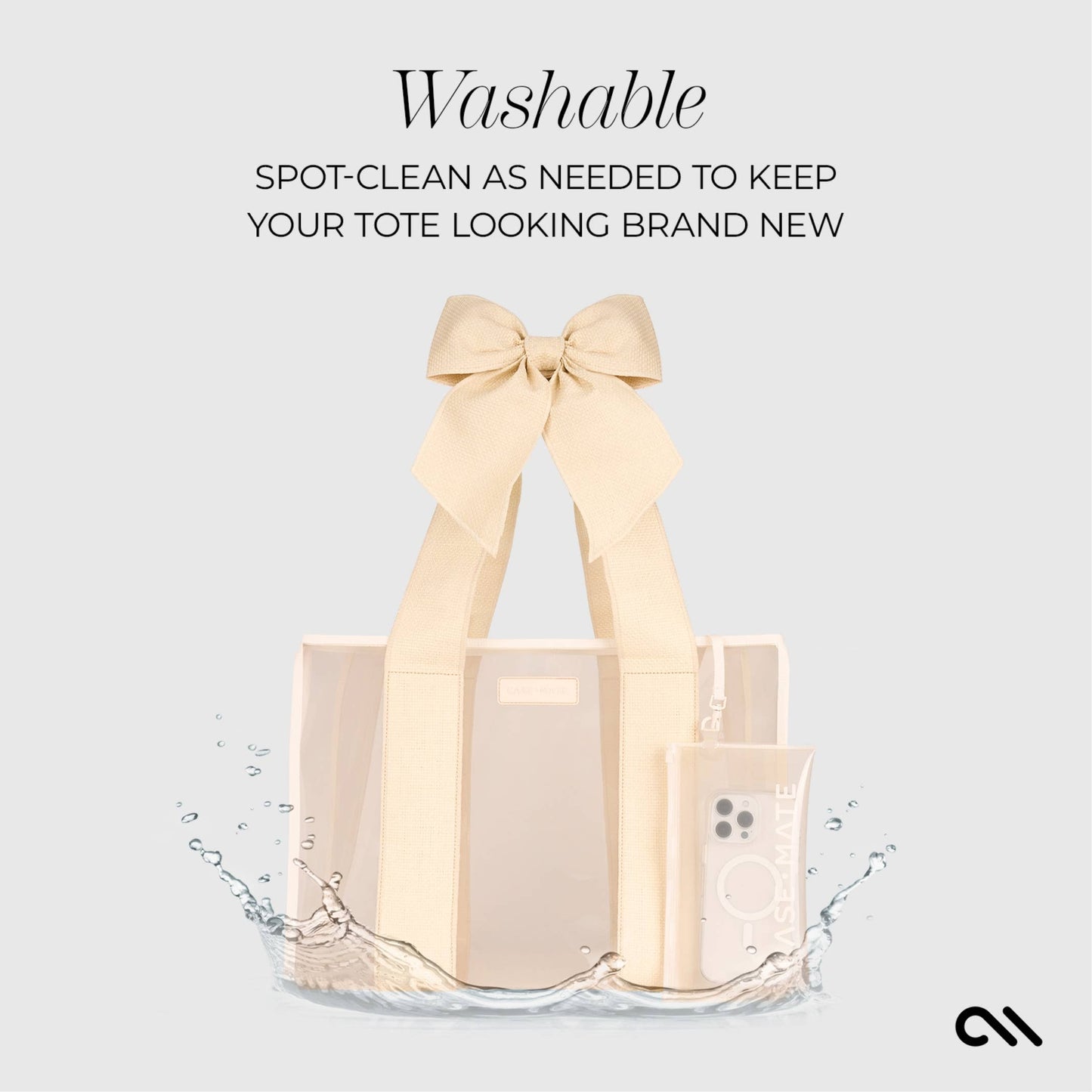 (Accessories-Bag) Case-Mate Ecru Raffia Bow Jelly Tote Bag (A-RB33)