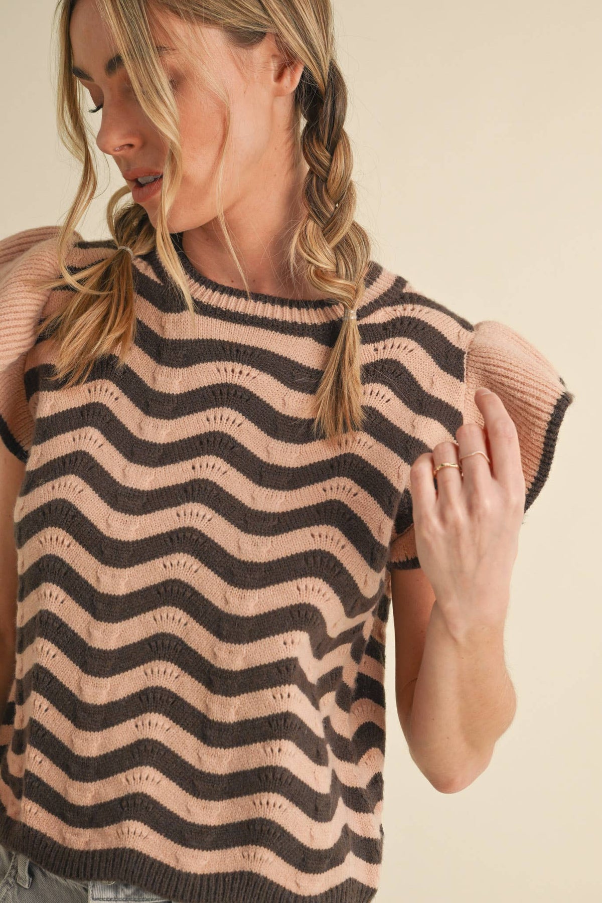 (M Tops) Flutter Sleeve Sweater (WF-21)