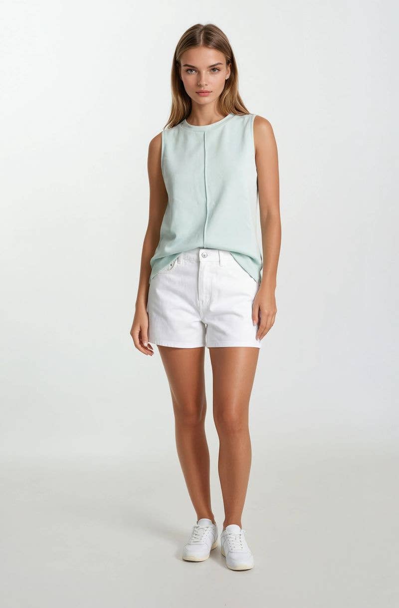 (M Tops) BUTTERY SOFT BRUSHED MODAL SLEEVELESS SWING TOP (M-BT41)