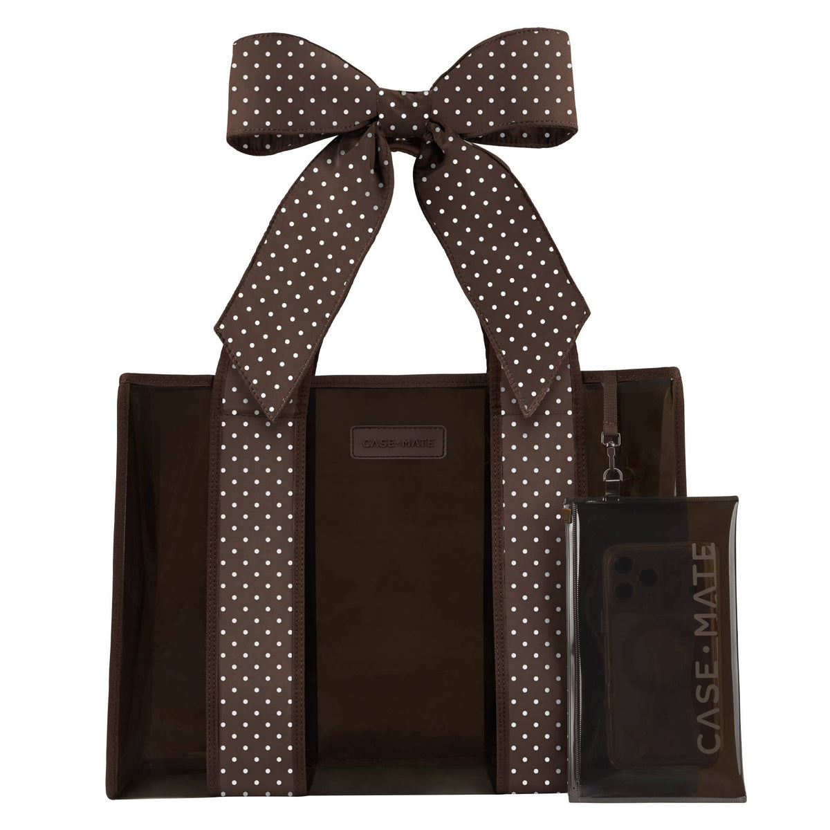 (Bags) Case-Mate Espresso Polka Dot Bow Jelly Tote Bag (A-BP33)