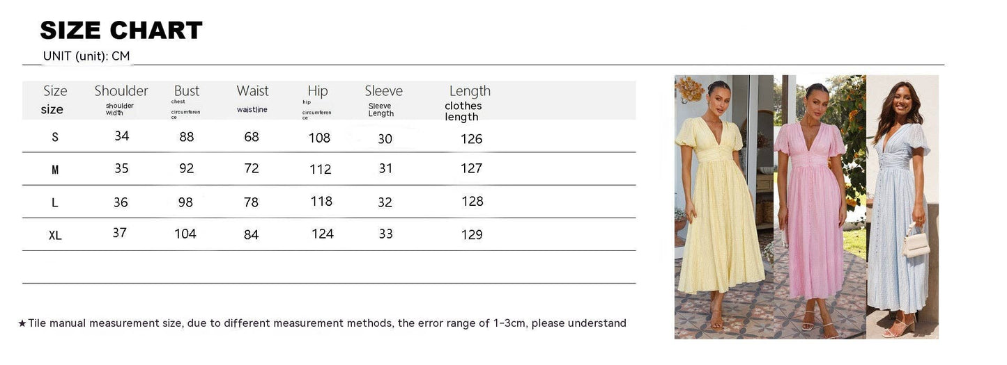 (M Dresses) Women's Long Puff Sleeve Dress  (M-BPD06)