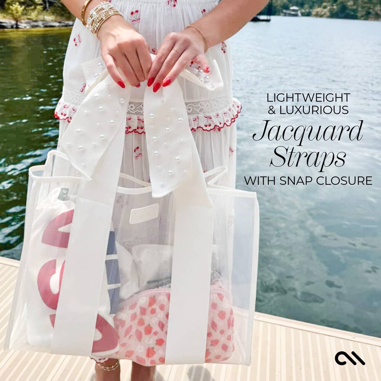 (Accessories-Bags) Case-Mate Ivory Pearl Bow Jelly Tote Bag (A-PB33)