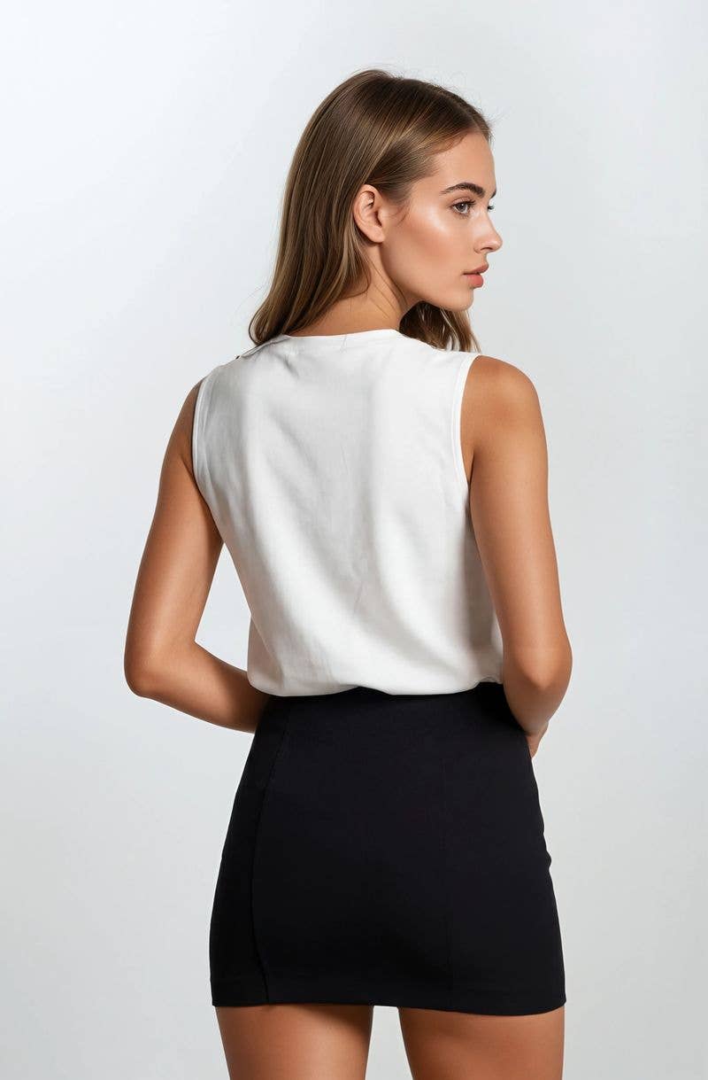 (M Tops) BUTTERY SOFT BRUSHED MODAL SLEEVELESS SWING TOP (M-BT41)