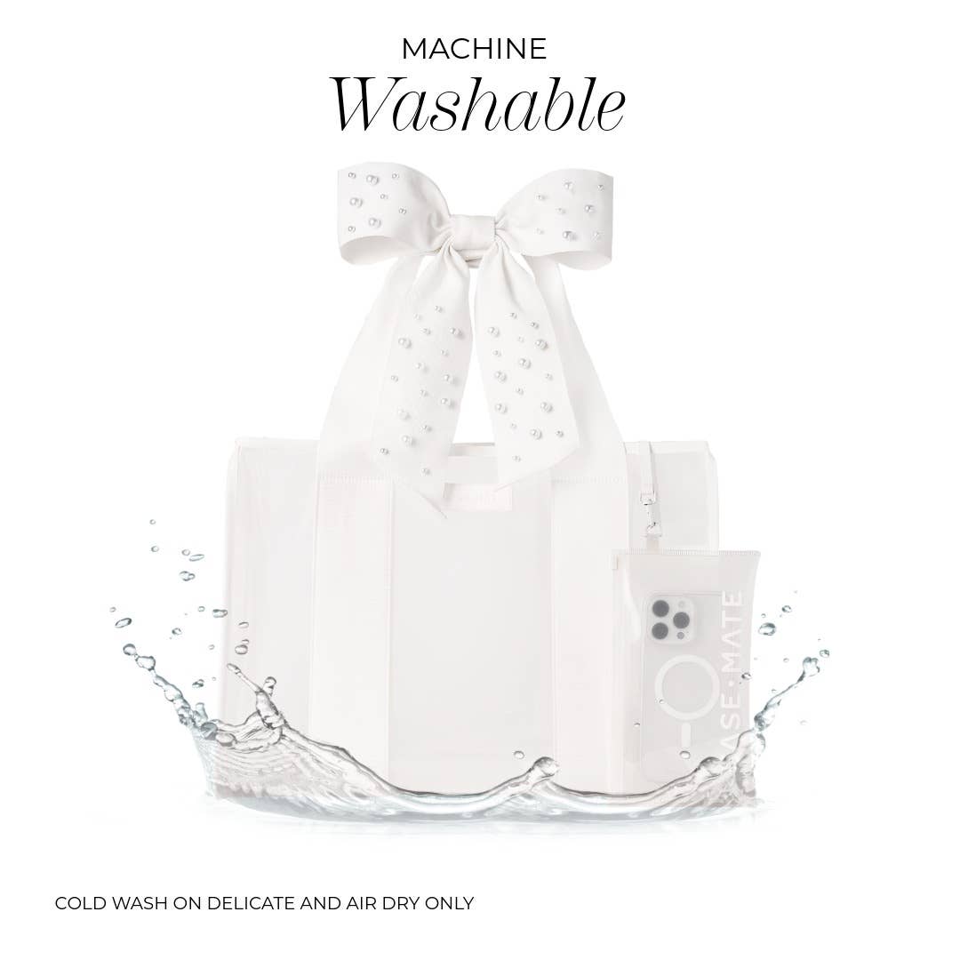 (Accessories-Bags) Case-Mate Ivory Pearl Bow Jelly Tote Bag (A-PB33)