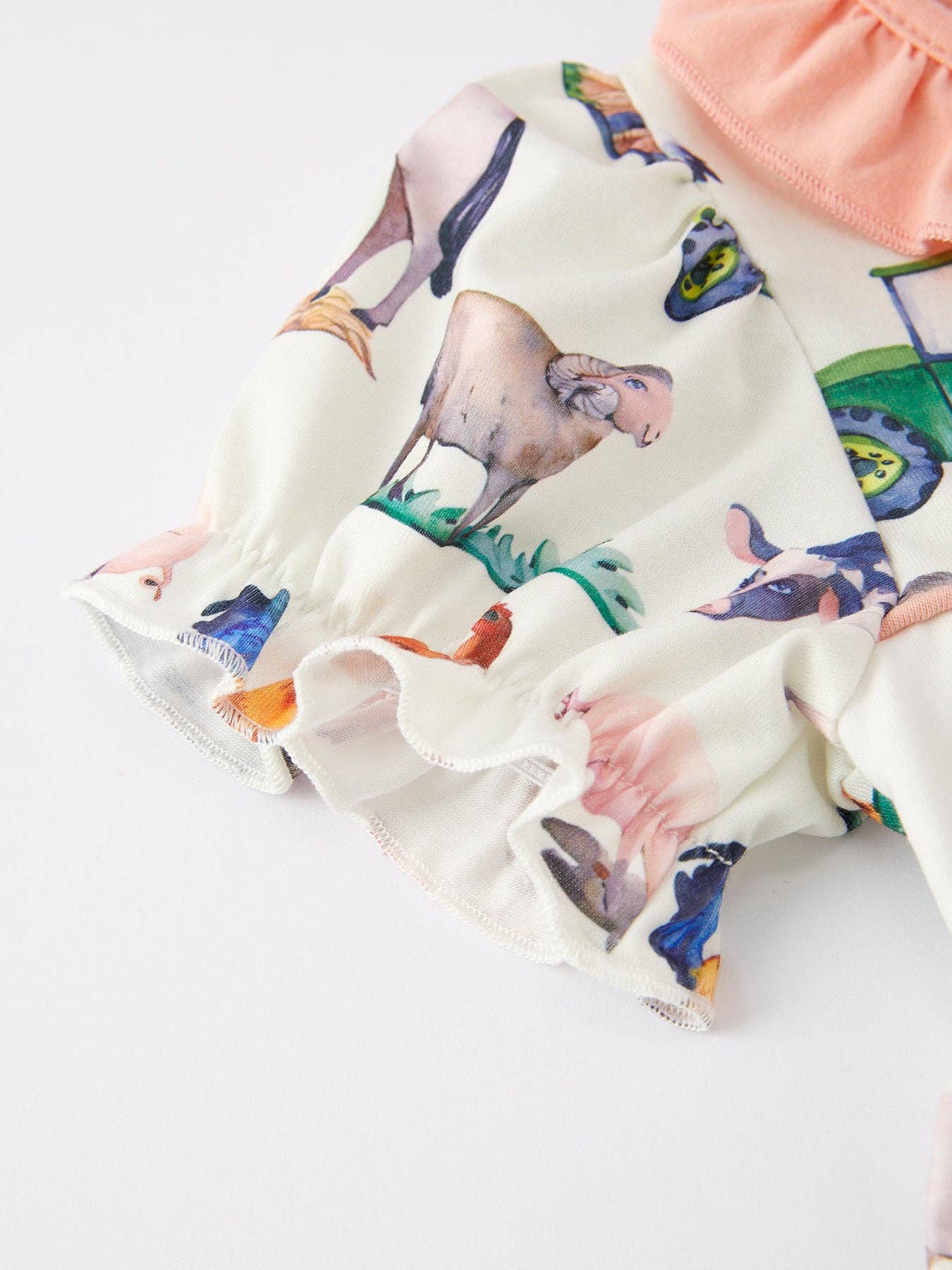 (Toddlers) Farm Chicken Horse Print Girls Outfits Set - (K-FPO16)