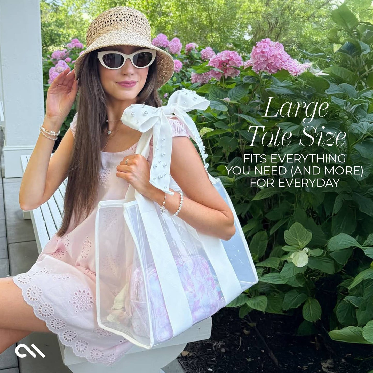 (Accessories-Bags) Case-Mate Ivory Pearl Bow Jelly Tote Bag (A-PB33)