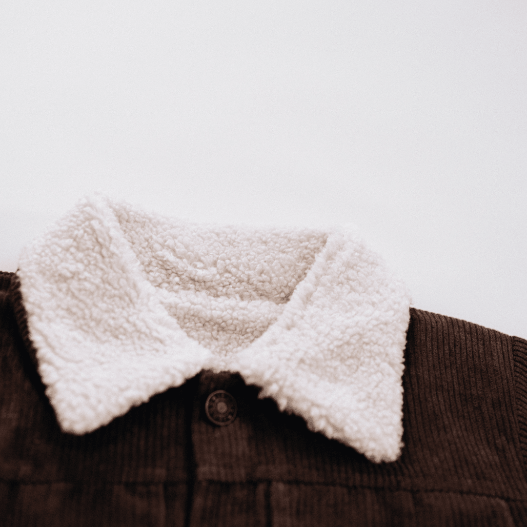 (Boys) Sherpa Collar Coffee Brown Corduroy Jacket-Child (B-SJ48)