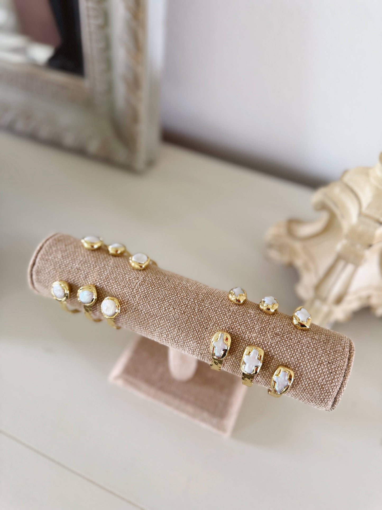 (Jewelry) Milan Freshwater Pearl Bangle (A-LM46)