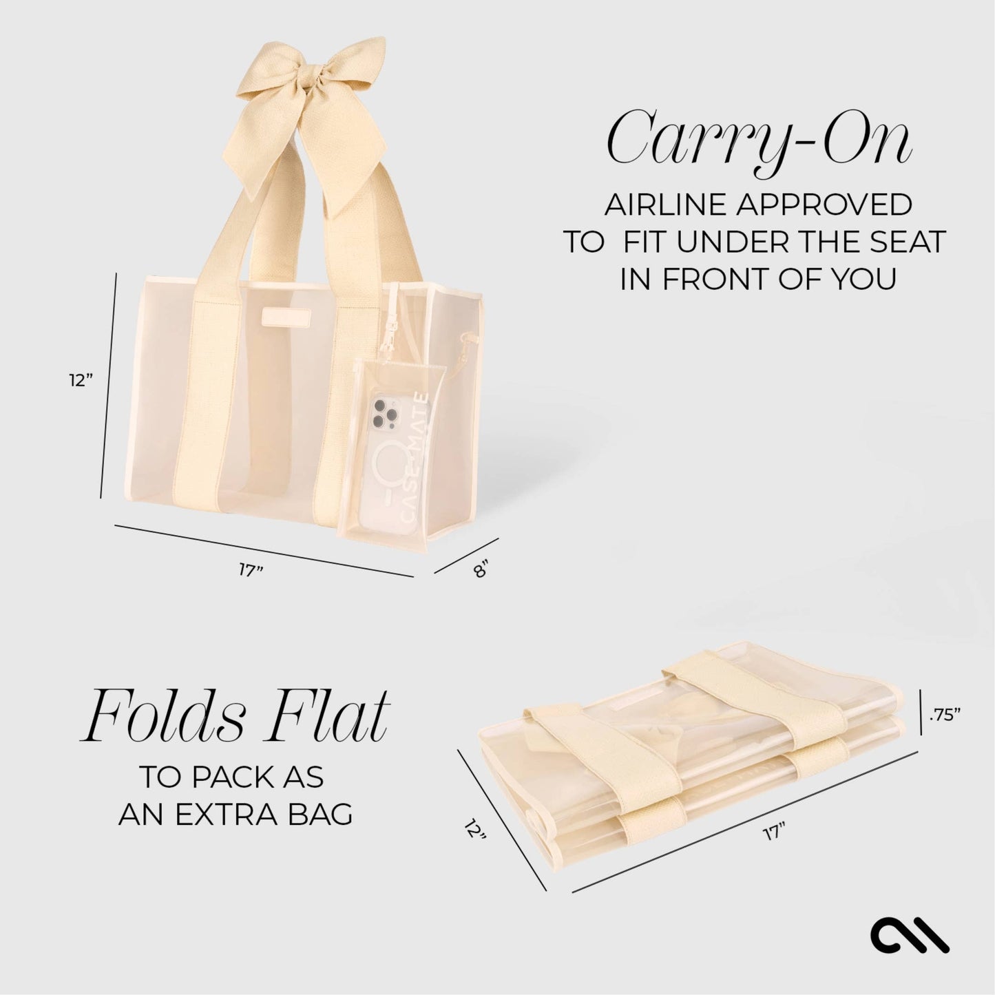 (Accessories-Bag) Case-Mate Ecru Raffia Bow Jelly Tote Bag (A-RB33)