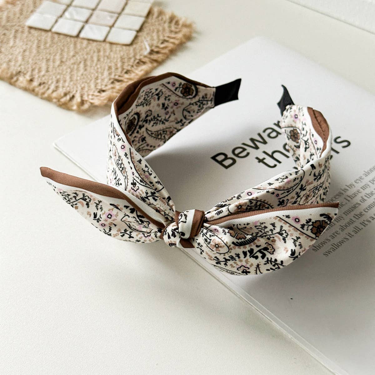 (Accessories) Paisley Satin Wide Headband with Knot - (A-PH)
