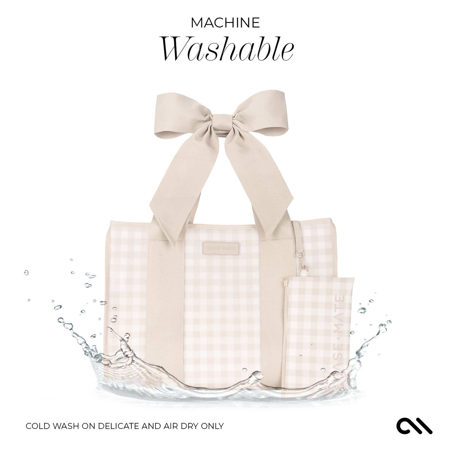 (Bags) Case-Mate Latte Gingham Bow Jelly Tote Bag (A-GB33)