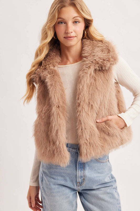 (M Tops) Faux Fur Vest (M-FV50)
