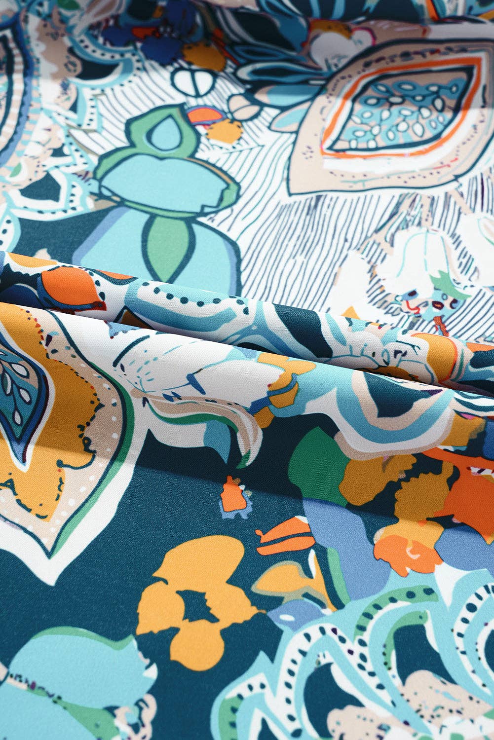 (Plus Tops) Floral Puff Sleeve Summer Blouse  (P-FPS05)