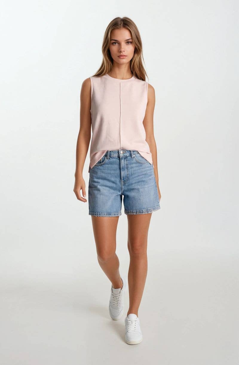 (M Tops) BUTTERY SOFT BRUSHED MODAL SLEEVELESS SWING TOP (M-BT41)