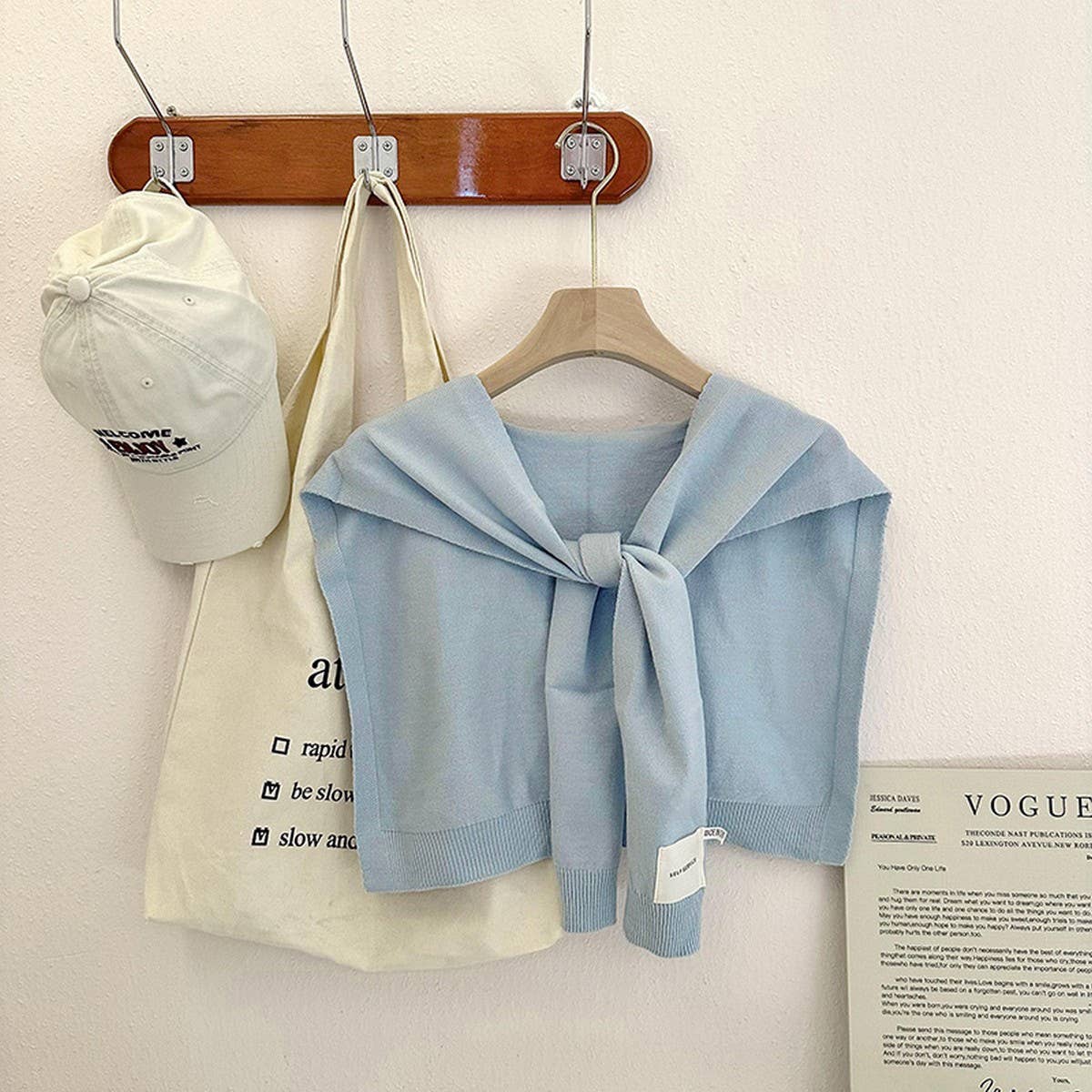 (M Tops) Solid Color Knitted Knotted Shawl–Casual & Cozy (A-KKS)