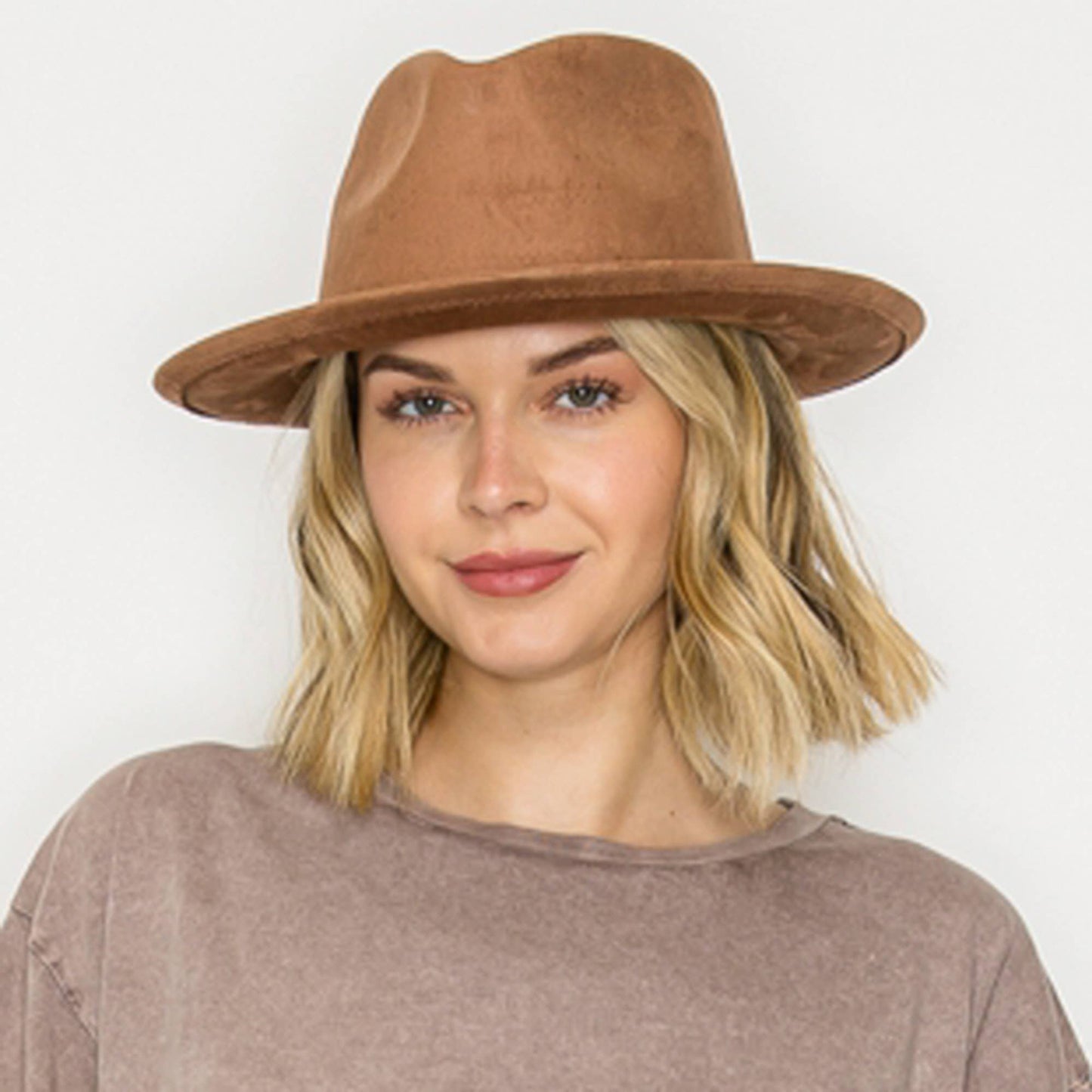 (Accessories) Stiff Short  Brim Rancher in  Suede Hat #A-RHB