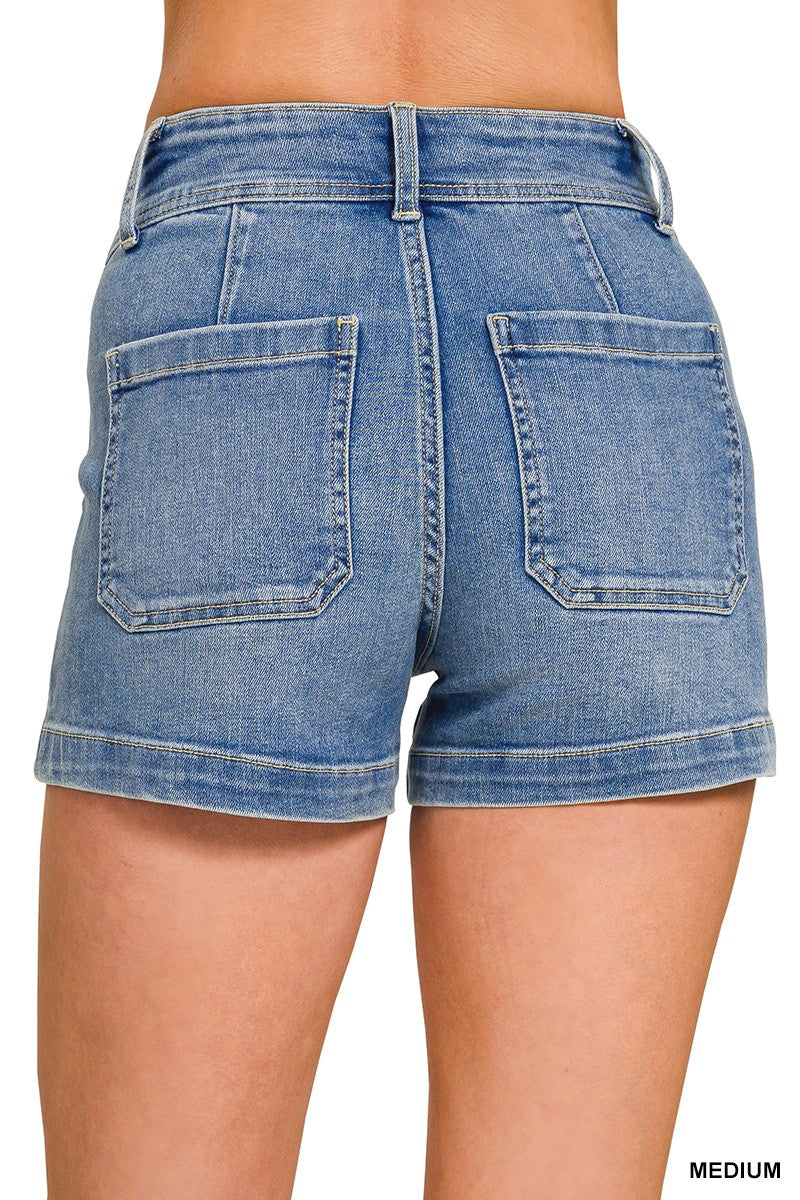 (M Shorts) Denim Utility Pocket Shorts - (M-DUS34)