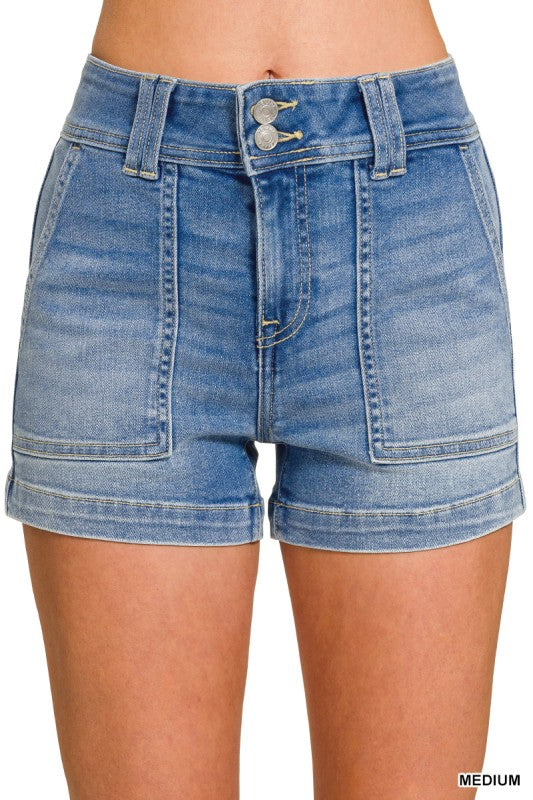 (M Shorts) Denim Utility Pocket Shorts - (M-DUS34)