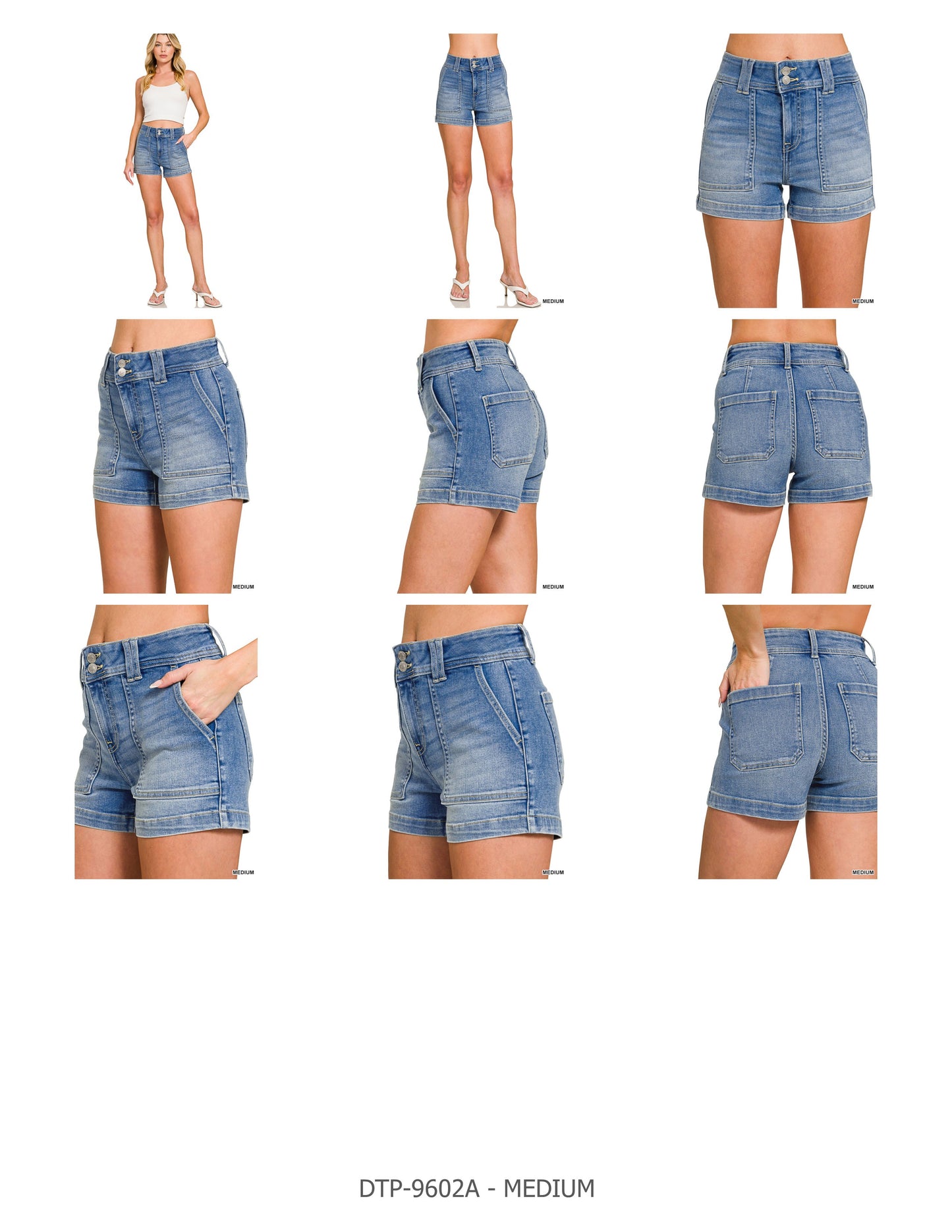 (M Shorts) Denim Utility Pocket Shorts - (M-DUS34)